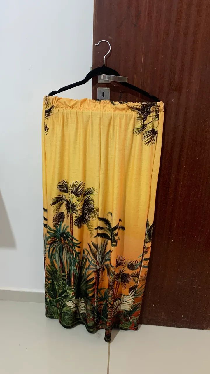 Saia Longa Estampada - Cintura com Elástico (Veste 37 ao 46)
