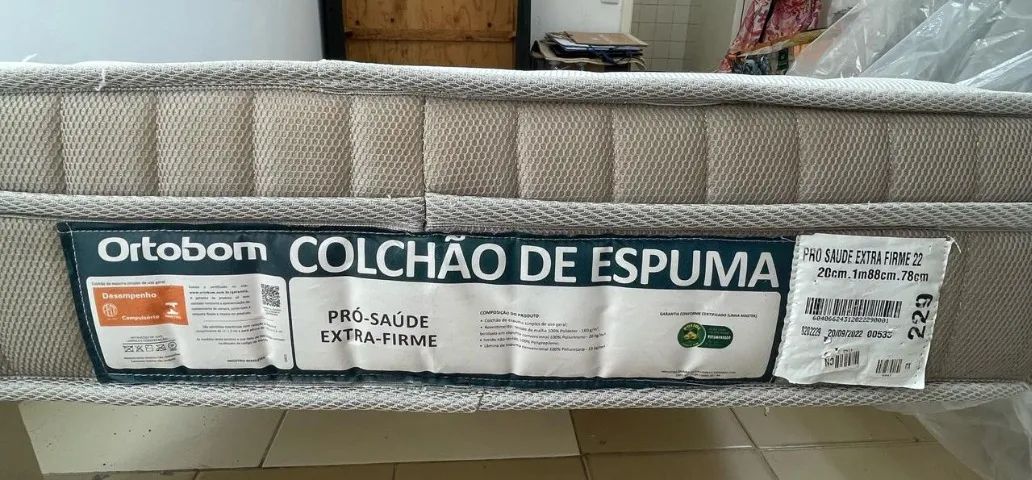 Colchão solteiro espuma seminovo ORTOBOM Base grátis - Foto 2