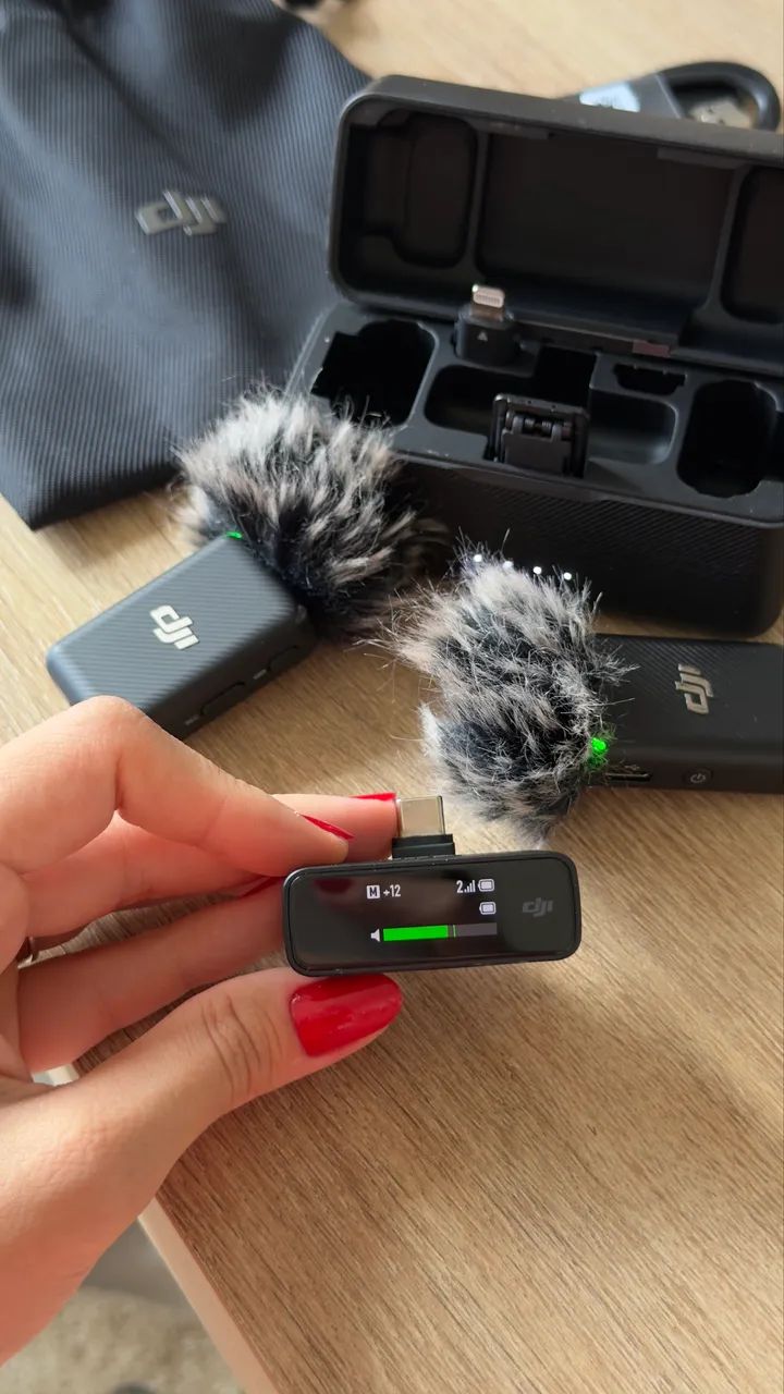MICROFONE DJI MIC 1ª geração COMPLETO - 2Tx + Rx + Acessórios