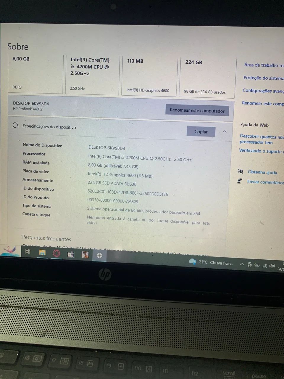 Notebook hp probook g1
