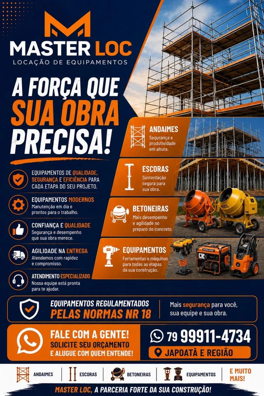 Aluguel de Equipamentos para Construção Civil