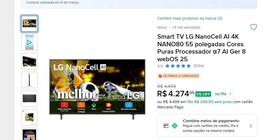 TV LG 55 polegadas  - Foto 2