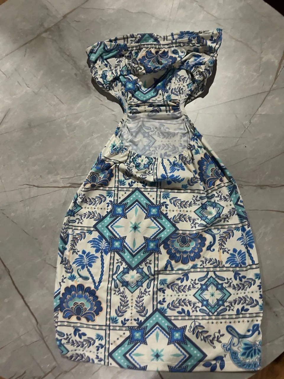 vestido com estampa azul - Foto 2