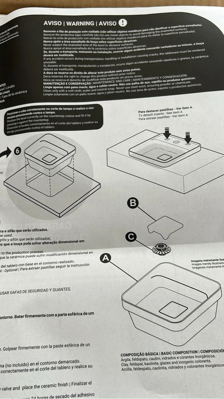 Cuba Deca de semi encaixe NOVA na caixa  - Foto 4