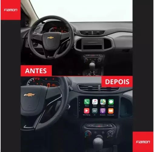 Moldura 2 Din Painel Dvd 9 Polegadas Onix Prisma 2016 2017 2018 19 Carro Multimidia - Foto 2