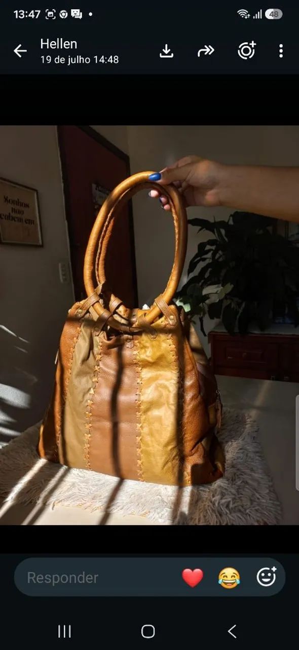 Bolsa de couro toda forrada  - Foto 5