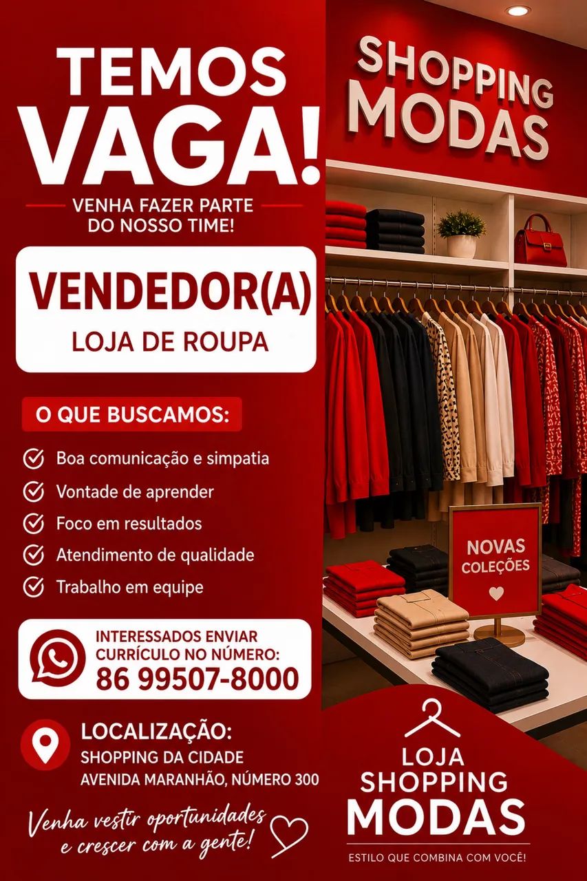 Vaga de Vendedor 