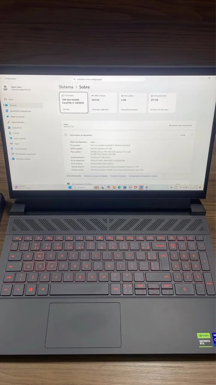 Notebook Dell G15 5530