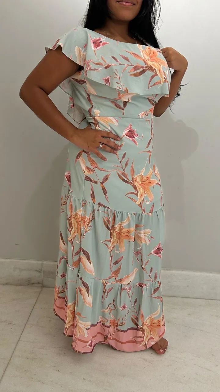 Vestido longo floral 