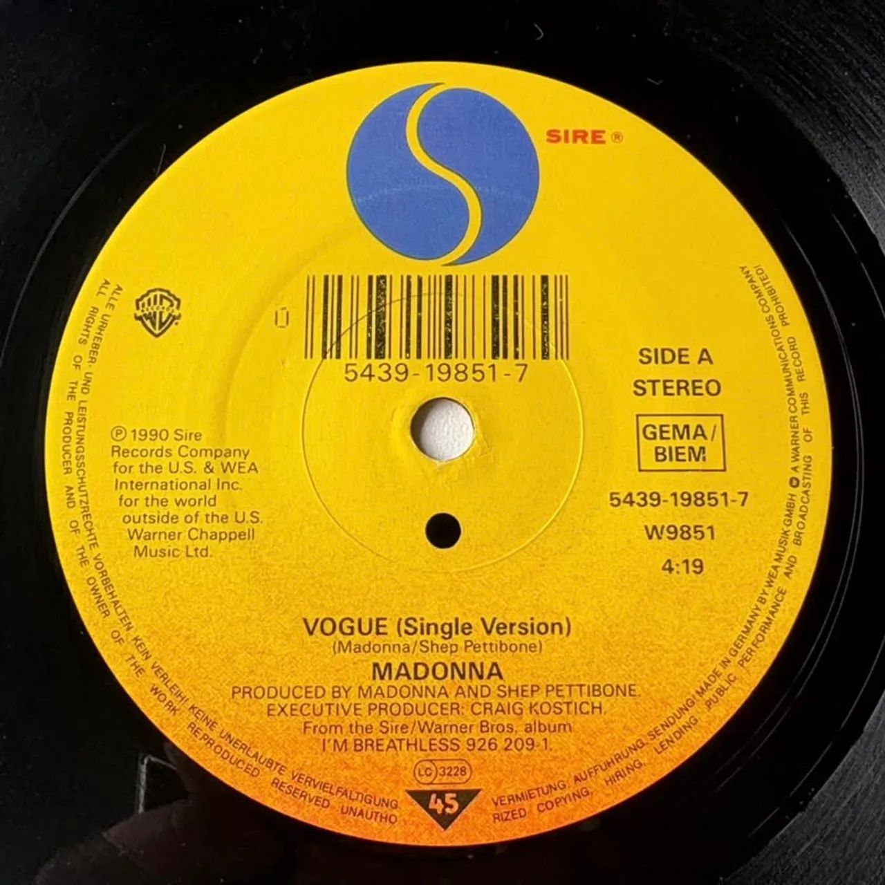 Madonna Vogue Vinil Single Compacto 7'' Importado Alemanha - Foto 5