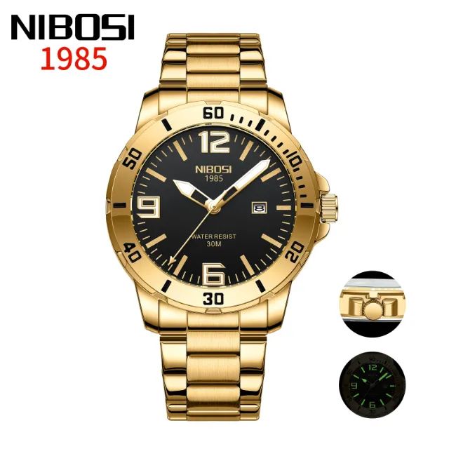 Relógio Nibosi Gold - Design Moderno e Durabilidade