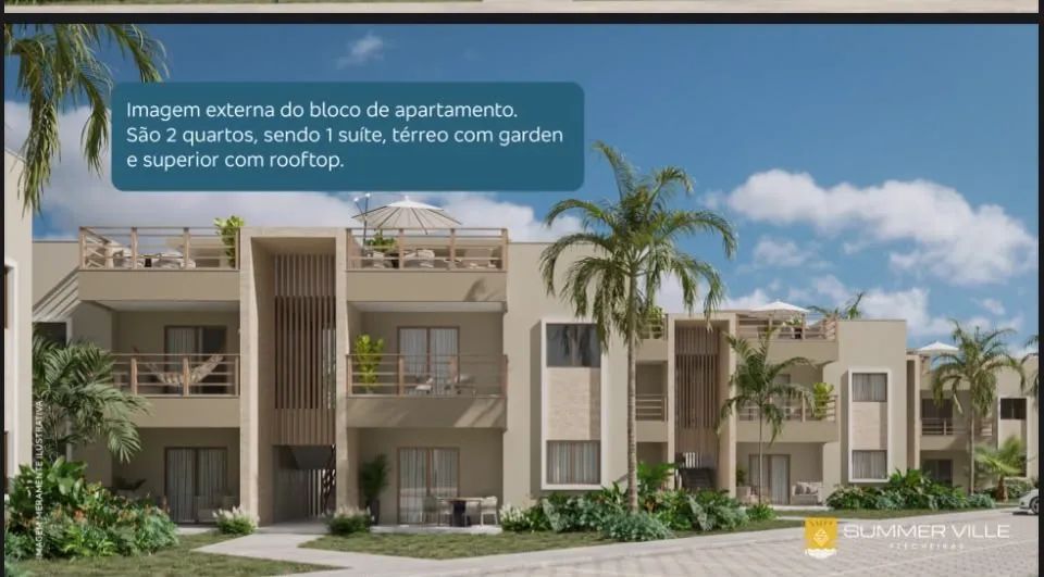 Apartamento de 1 quarto à venda na praia de Flecheiras