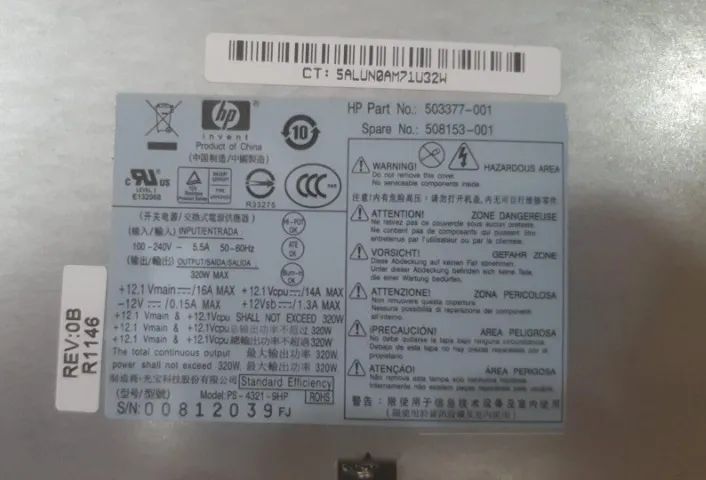 fonte de desktop pc hp 503377-001 508153-001 - Foto 3