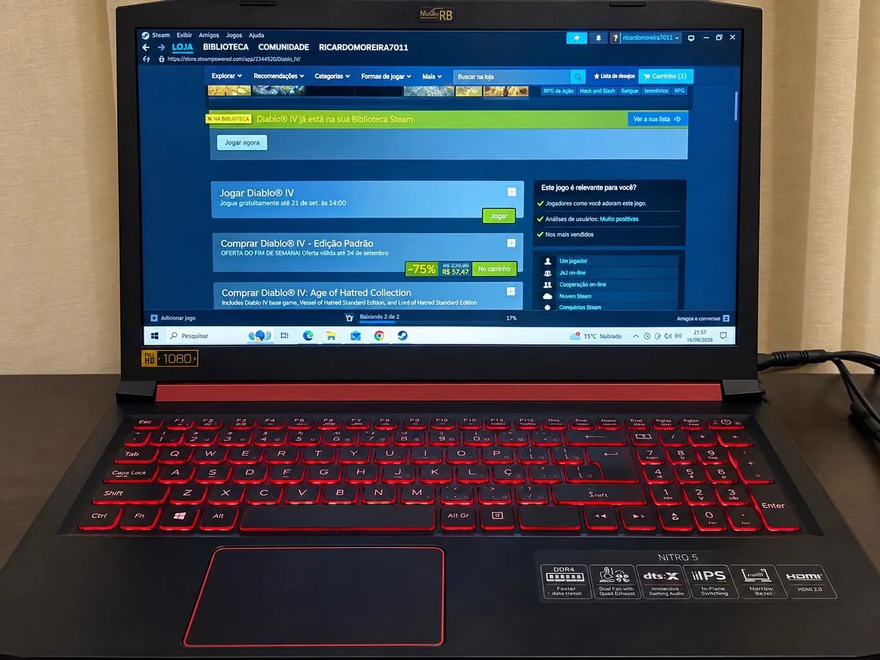 Notebook Acre nitro 5