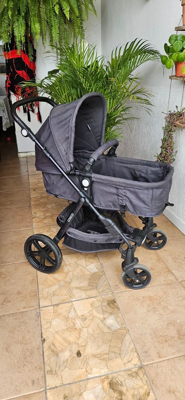 Kit carrinho de bebê + bebê conforto Cosco Pop Wizz PRETO - Foto 2