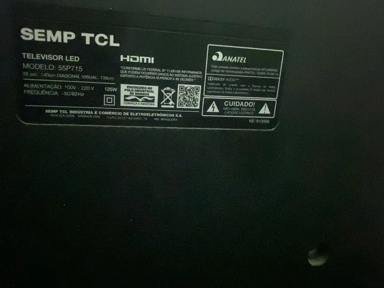 TV LED SEMP TCL 55P715 55 polegadas (com defeito) - Foto 2