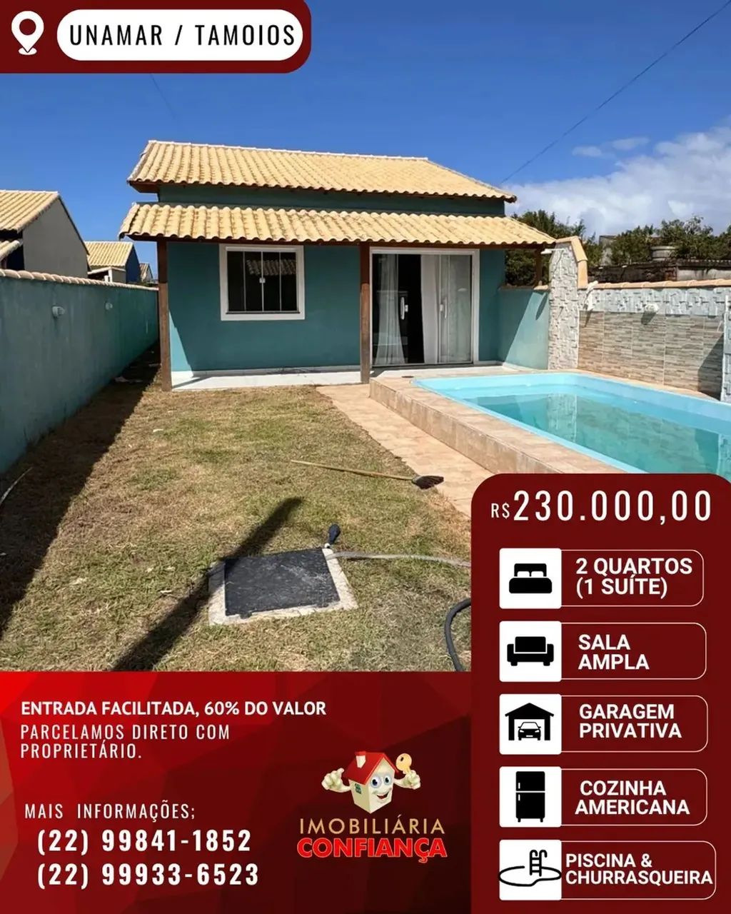 Sua casa dos sonhos em condomínio fechado na Região dos Lagos! (Condomínio Gravatá).