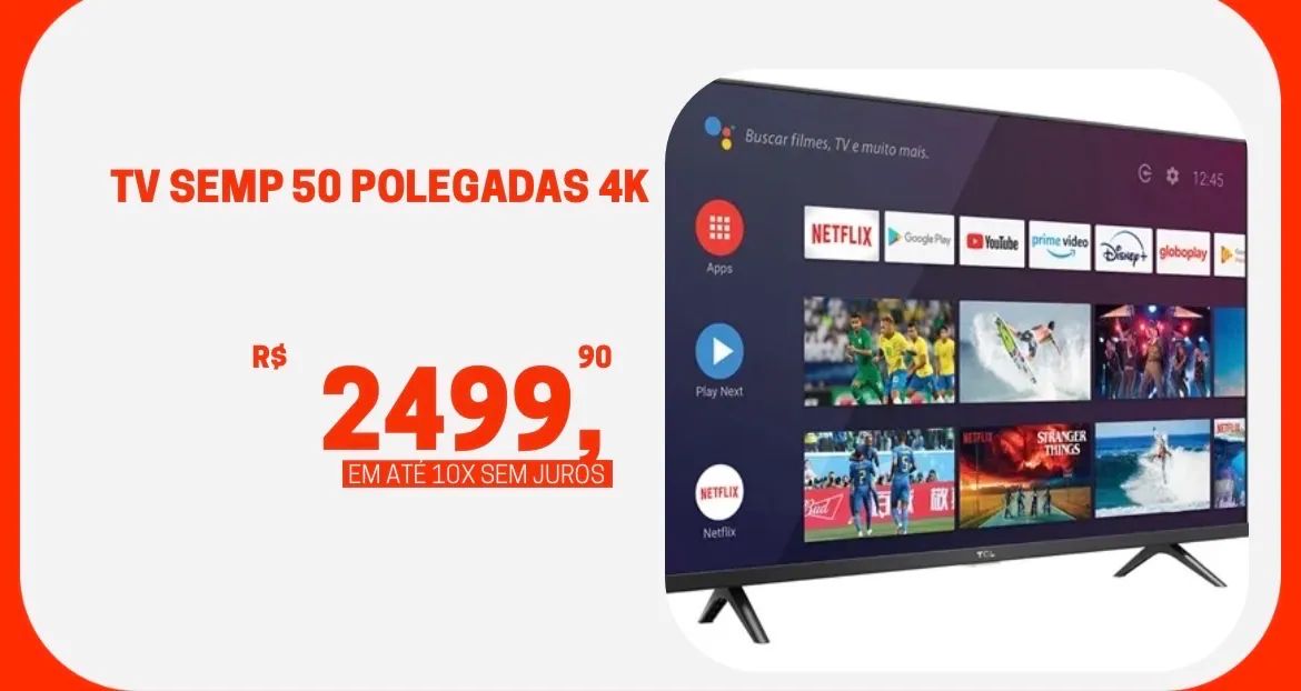 Smart TV SEMP 50? Polegadas 4K - Ultra HD - Nova!