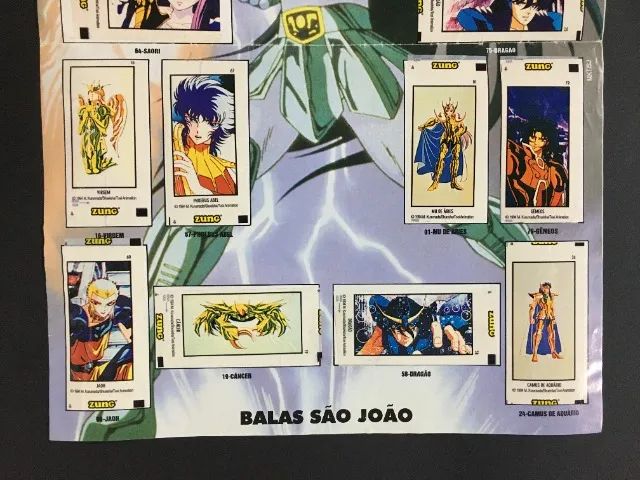 Pôster 3 Os Cavaleiros do Zodíaco Balas Zung Quase Completo Original 1994 - Foto 3