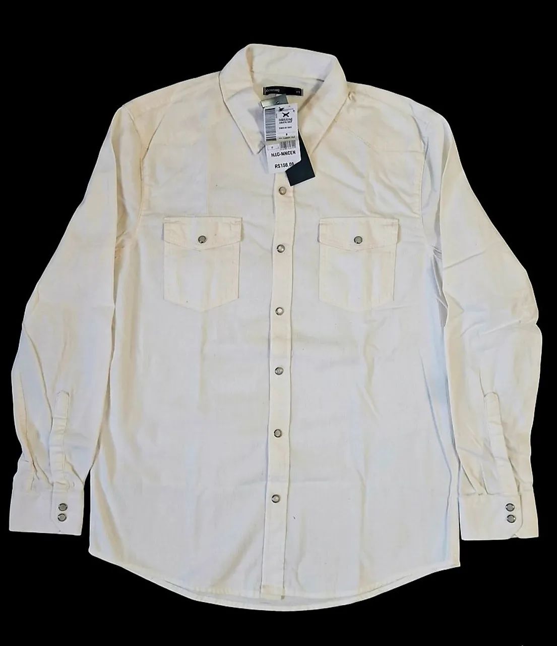 Camisa de sarja masculino Hering off white 