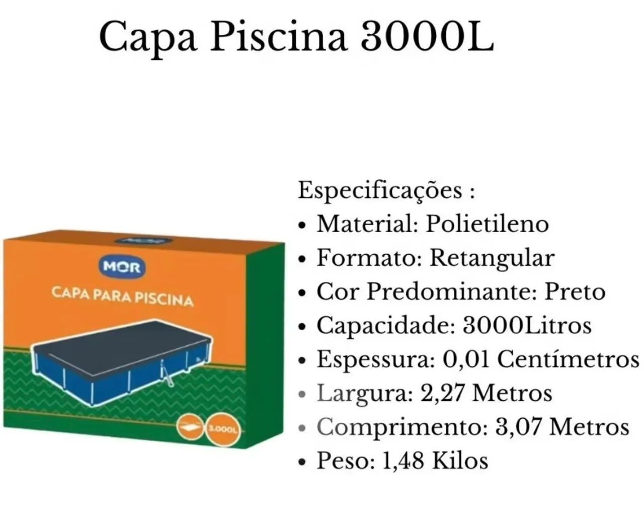 Capa para Piscina Retangular 3000 Litros MOR - Proteção e Qualidade - Foto 4
