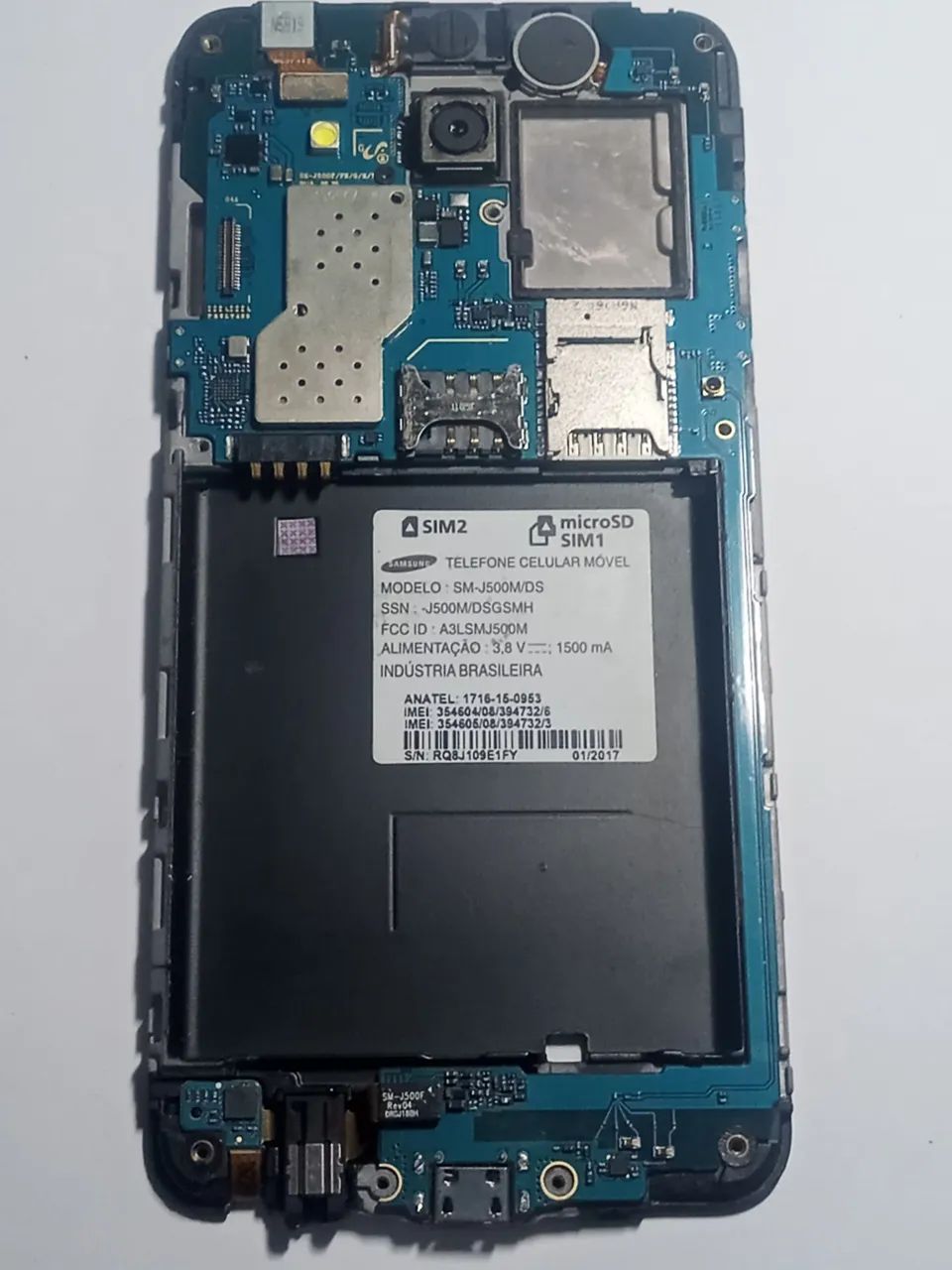 Placa mãe celular Samsung Galaxy J5 + carcaça funcionando 