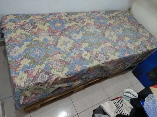 Cama Solteiro Palete Euro e Tratado + Colchão | kit Completo - Foto 2