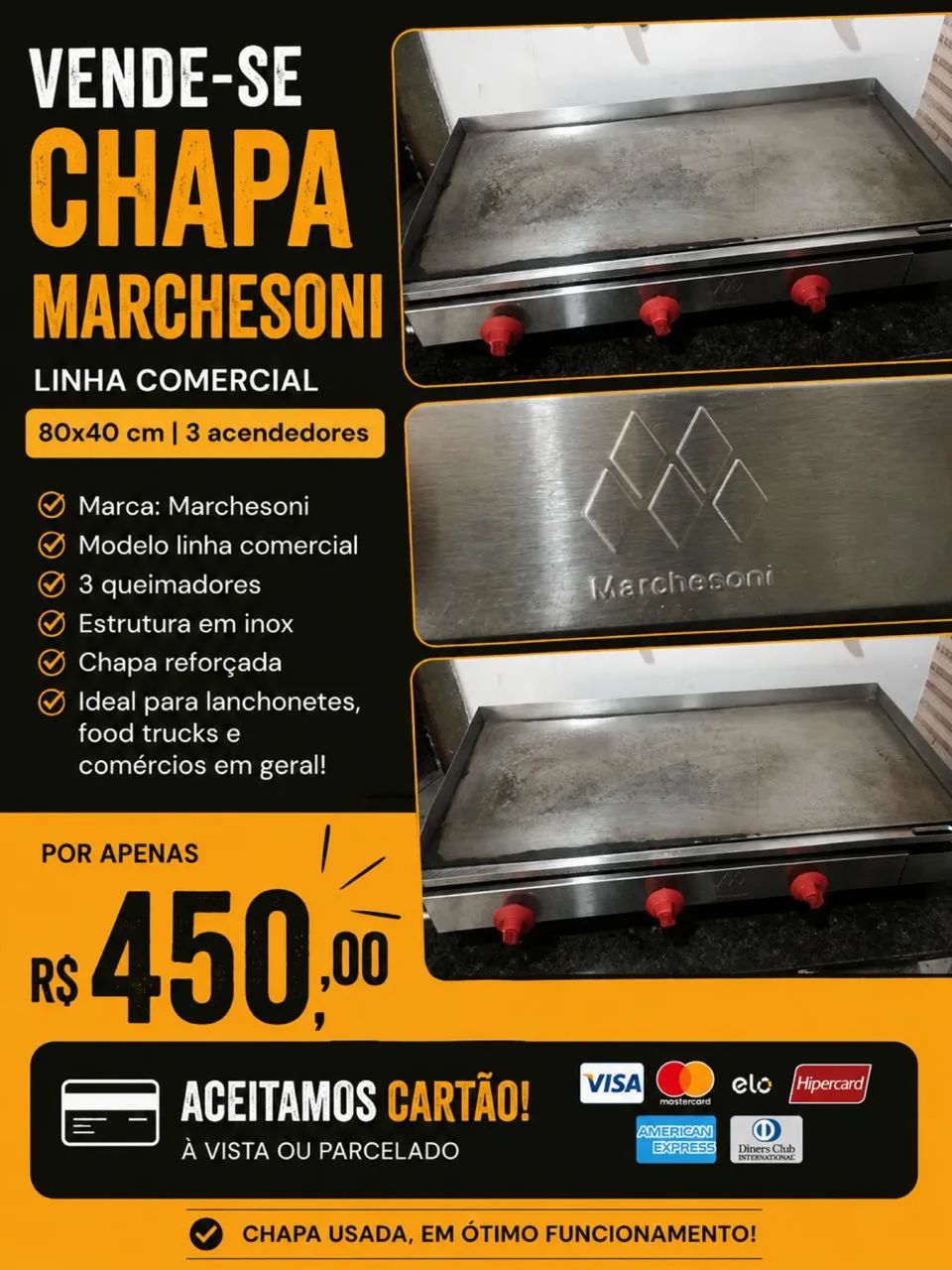 Vende-se chapa marchesoni 80x40