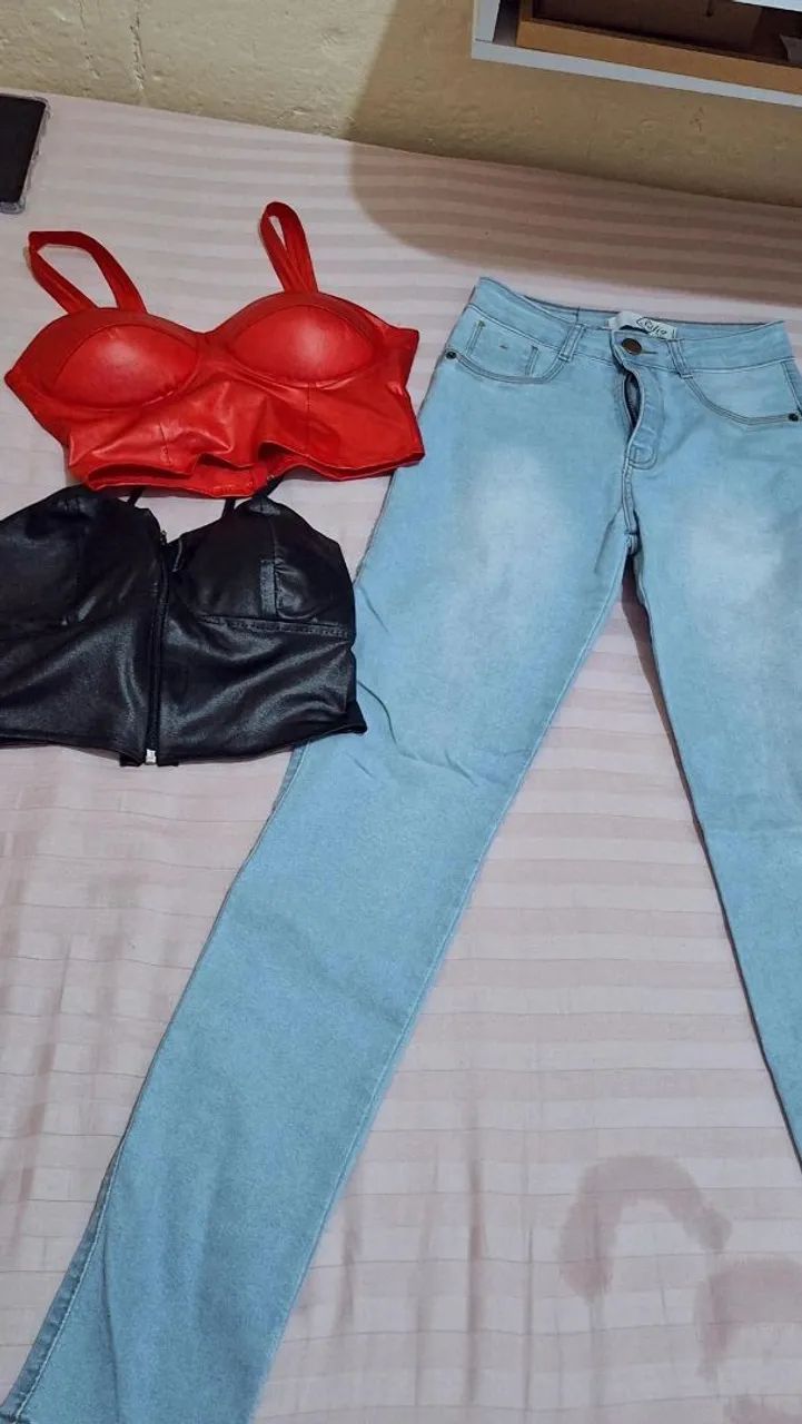 calça jeans 36 e croped P - Foto 4