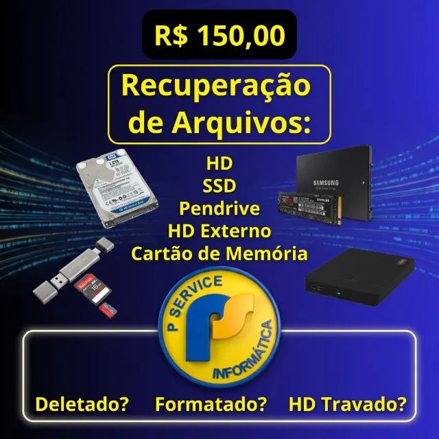 Recuperação de arquivos formatados ou HD travando.