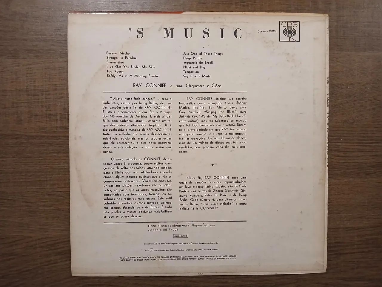 Disco de Vinil LP Ray Conniff E Sua Orquestra E Coro - 'S Music CBS - Foto 2