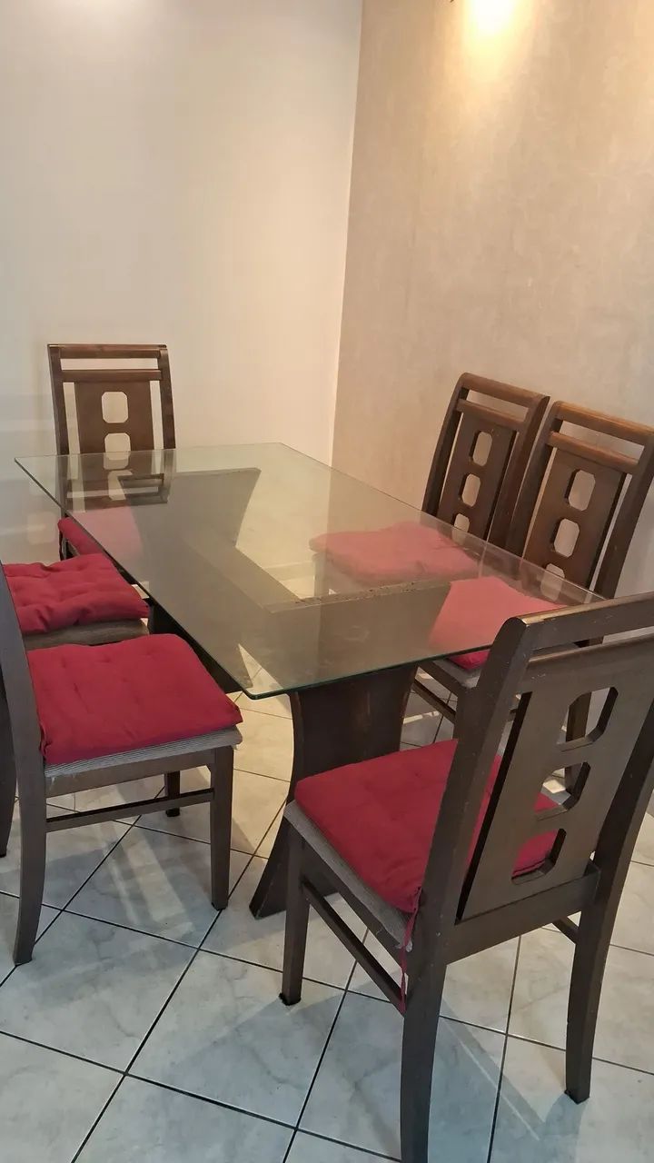 Mesa de vidro de seis cadeiras  - Foto 4
