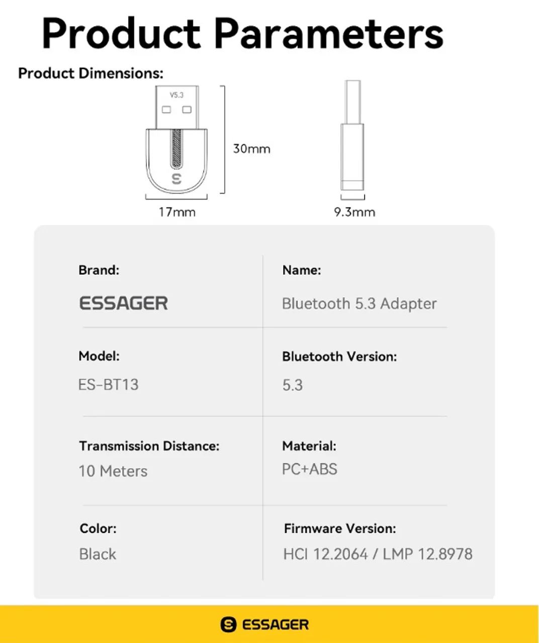 Adaptador Bluetooth 5.3 para Computador Essager - Foto 5