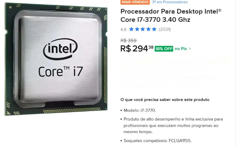 KIT i7  +3770 +16gb +cooler +placa mae