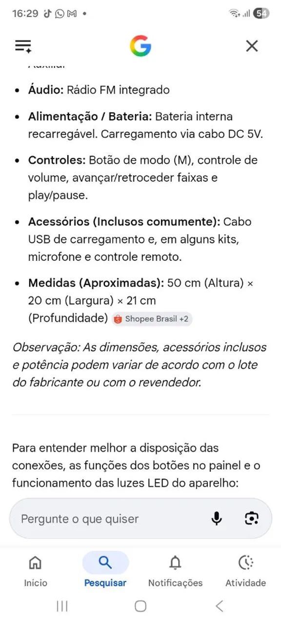 Caixa som Bluetooth USB rádio funcionando WhatsApp *  - Foto 3