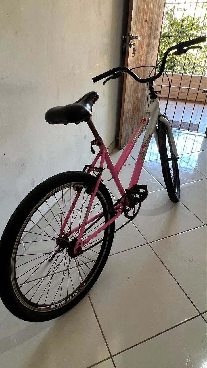 Bicicleta Aro 26 Samy Rosa e Branca - Ótimo Estado - Foto 2