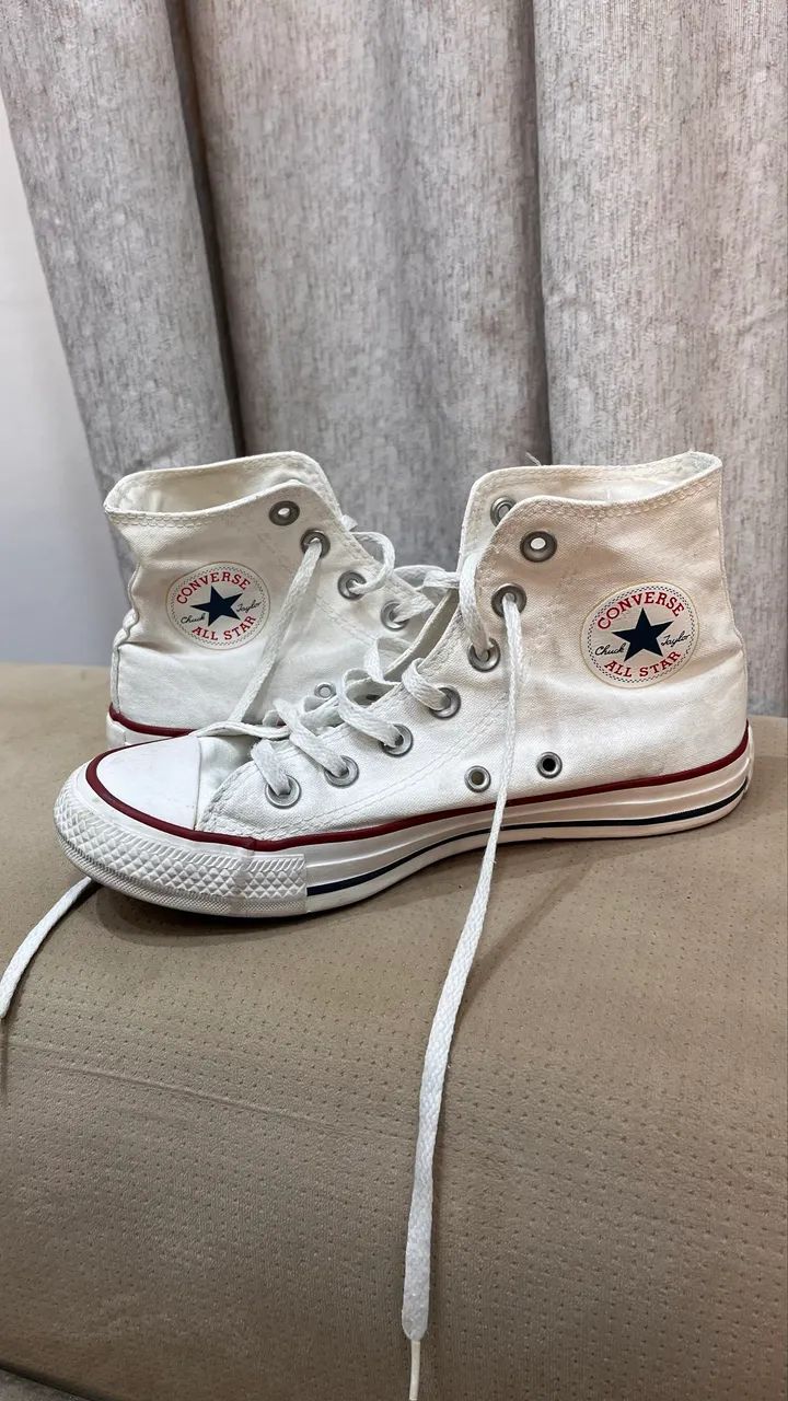 All star cano alto branco