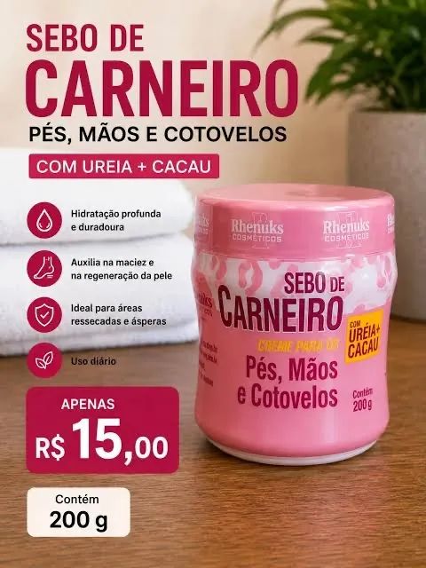 Sebo De Carneiro Tradicional Com Ureia E Cacau Rhenuks