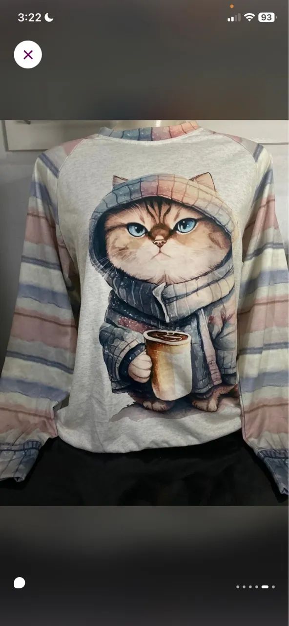 Blusa feminina de gatinho  - Foto 3
