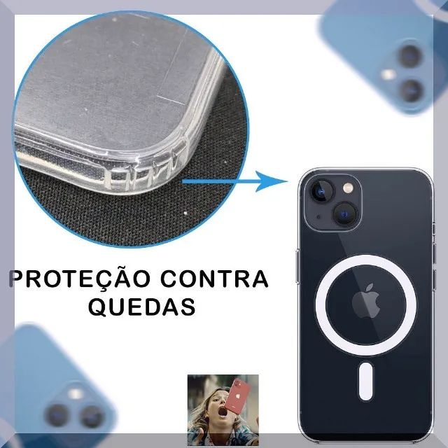 Capa anti impacto para iphone 12 e modelos pro com magsafe  - Foto 5