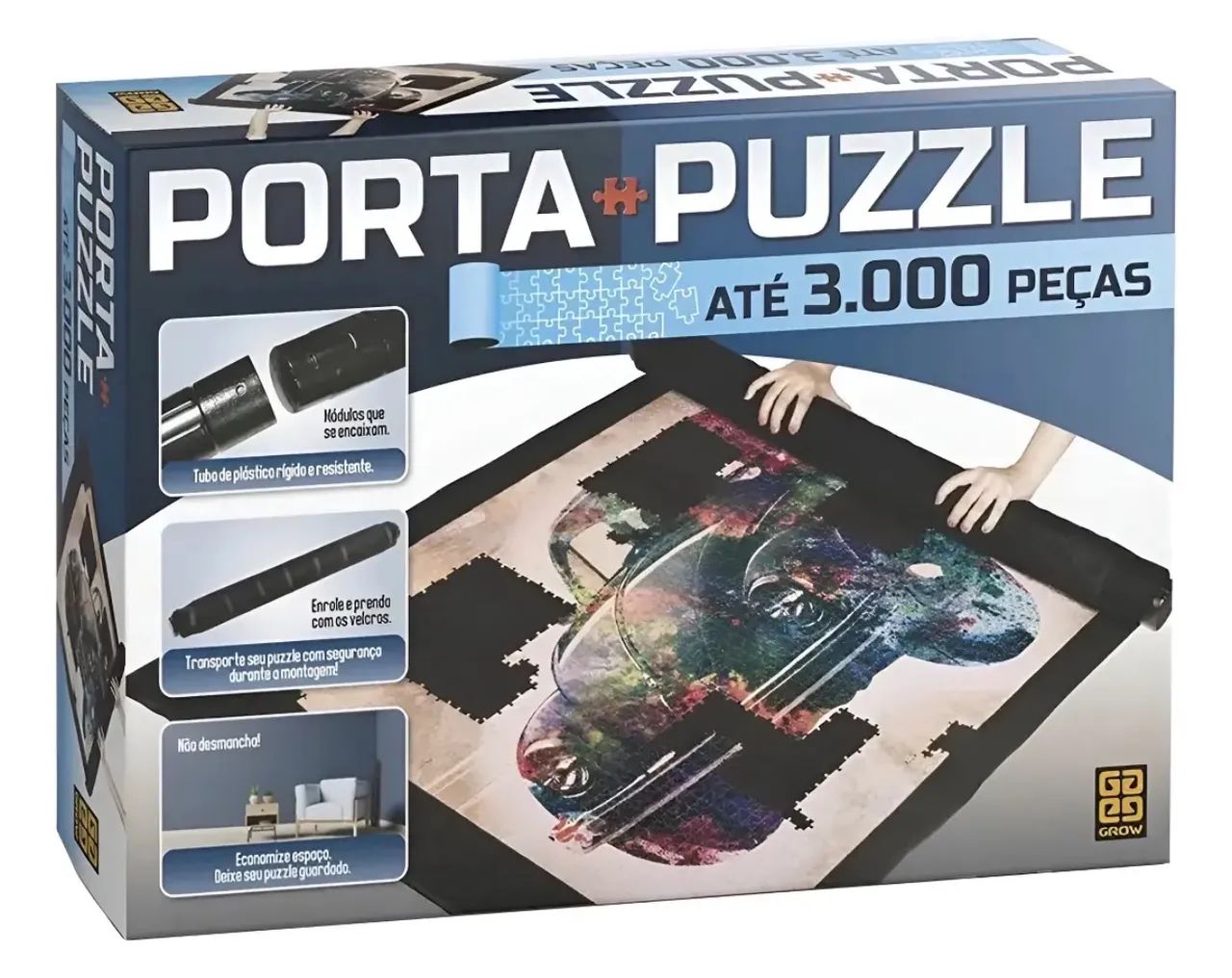 Porta Quebra Cabeças Até 3000 Peças Grow - Foto 3