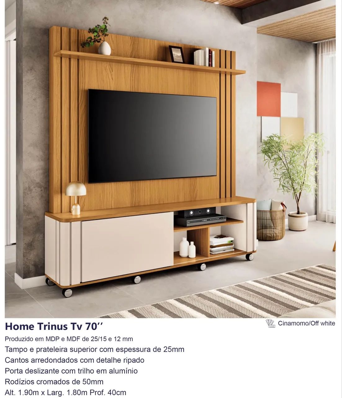 Home estante 1,80m - Com rodinhas 