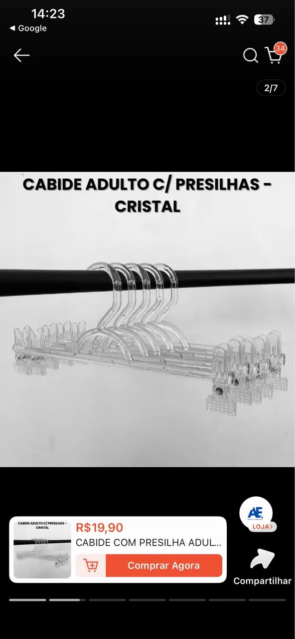 Cabides com presilhas 