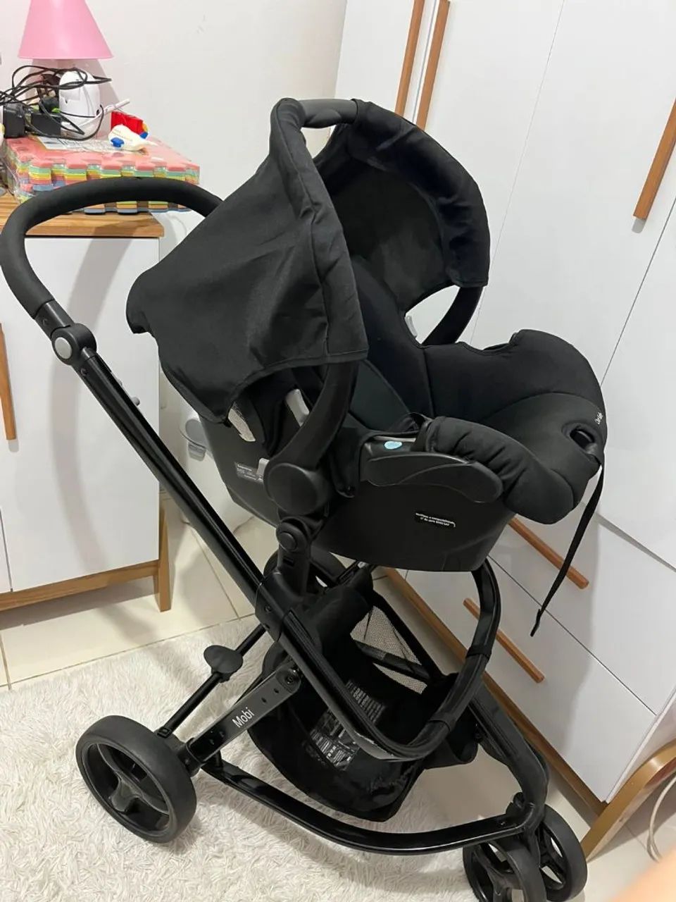 Carrinho de bebê mobi + bebê conforto  - Foto 5