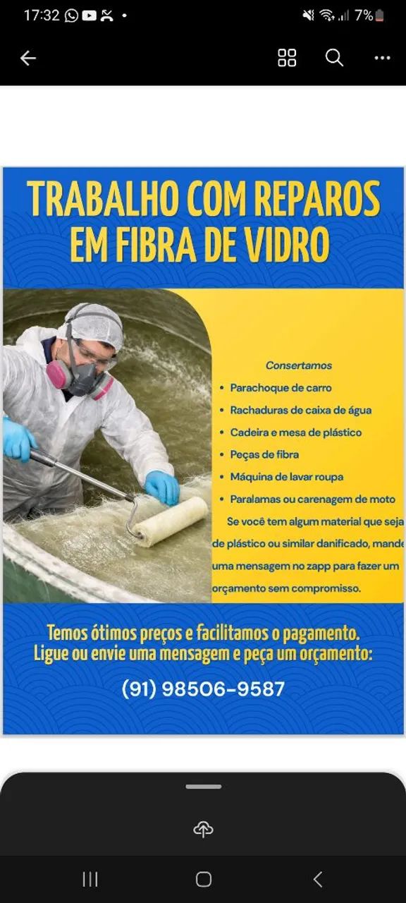 Conserto em fibra 