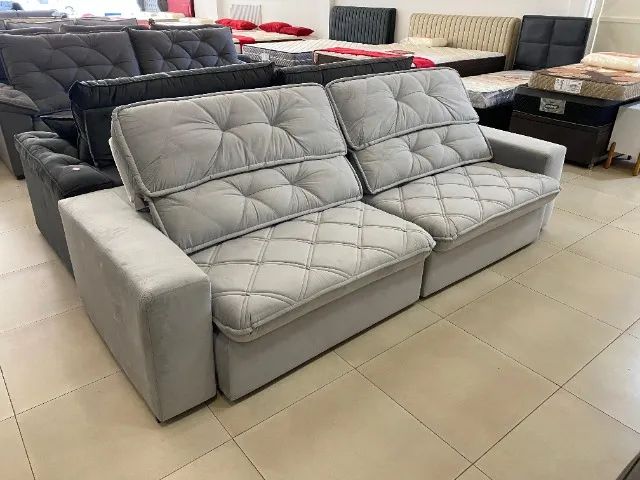 Sofá Aspem - 2,90 Molas Ensacadas Veludo Promoção Ultima peça  - Foto 3