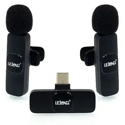 Microfone de Lapela S/ Fio Duplo Tipo-c Lelong Le-935 *ENTREGA GRÁTIS* - Foto 3