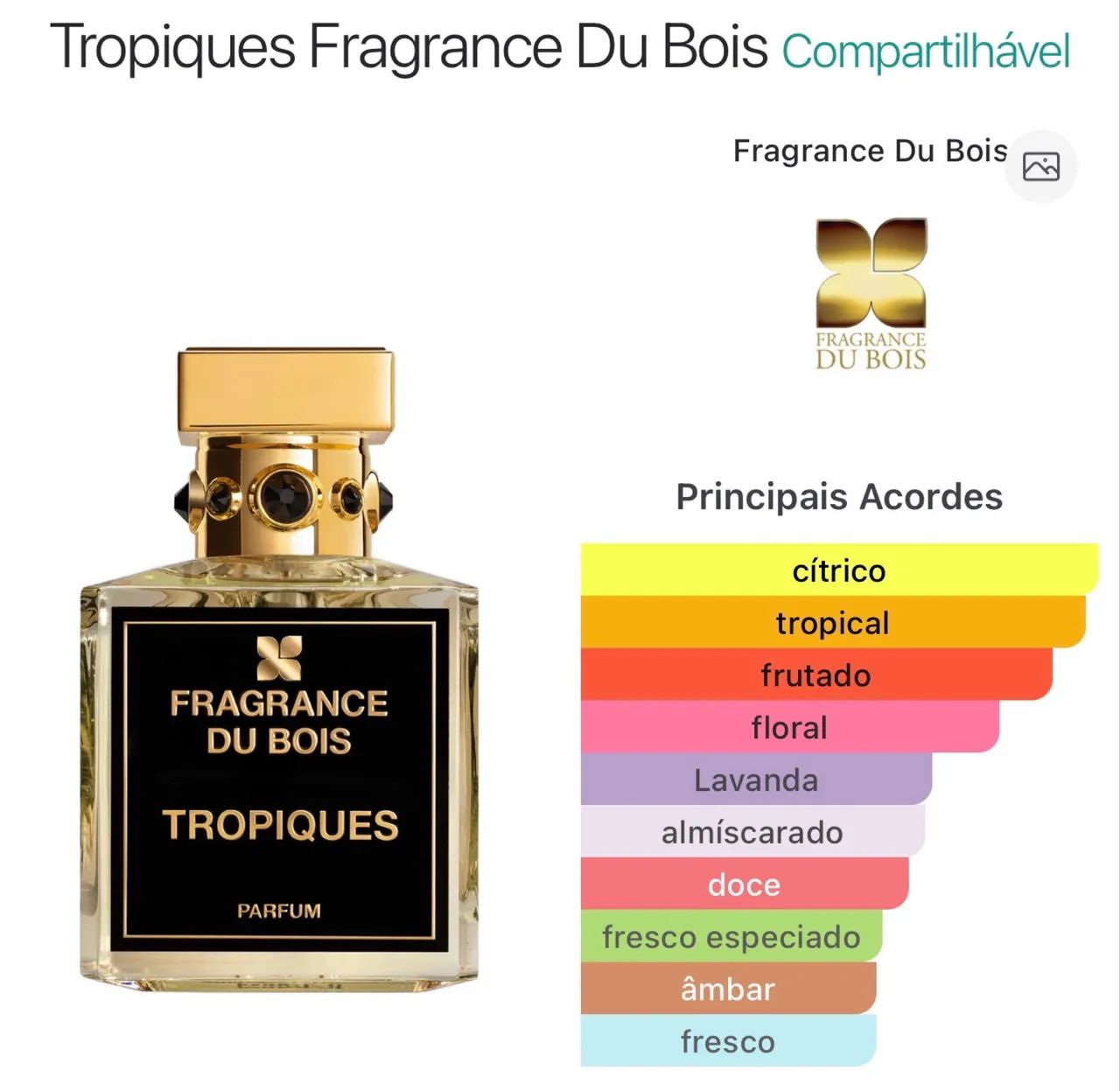 Perfume de Nicho Tropiques - Fragrance Du Bois EXTRATO DE PARFUM - Foto 4