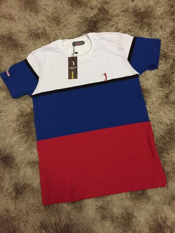 Camisetas Listradas Algodão Report com Elastano