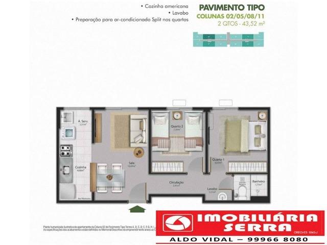 ARV116- Apto 2 Qrtos M.Casa M.Vida no Vista do Bosque, Centro da Serra - Foto 2